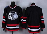 Men Chicago Blackhawks Customized Stadium Series Black With Black Skull Stitched Hockey Jersey,baseball caps,new era cap wholesale,wholesale hats