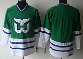 Men Hartford Whalers Customized Green Throwback CCM Stitched Hockey Jersey