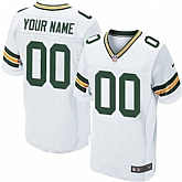 Men Nike Green Bay Packers Customized White Team Color Stitched NFL Elite Jersey,baseball caps,new era cap wholesale,wholesale hats