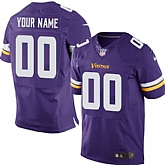 Men Nike Minnesota Vikings Customized Purple Team Color Stitched NFL Elite Jersey,baseball caps,new era cap wholesale,wholesale hats