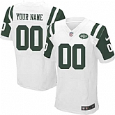 Men Nike New York Jets Customized White Team Color Stitched NFL Elite Jersey,baseball caps,new era cap wholesale,wholesale hats