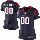 Women Nike Houston Texans Customized Navy Blue Team Color Stitched NFL Game Jersey,baseball caps,new era cap wholesale,wholesale hats