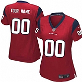 Women Nike Houston Texans Customized Red Team Color Stitched NFL Game Jersey,baseball caps,new era cap wholesale,wholesale hats