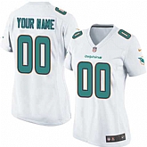 Women Nike Miami Dolphins Customized White Team Color Stitched NFL Game Jersey,baseball caps,new era cap wholesale,wholesale hats