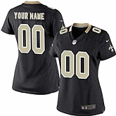 Women Nike New Orleans Saints Customized Black Team Color Stitched NFL Game Jersey,baseball caps,new era cap wholesale,wholesale hats