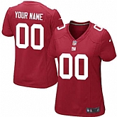 Women Nike New York Giants Customized Red Team Color Stitched NFL Game Jersey,baseball caps,new era cap wholesale,wholesale hats