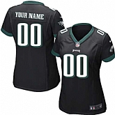 Women Nike Philadelphia Eagles Customized Black Team Color Stitched NFL Game Jersey,baseball caps,new era cap wholesale,wholesale hats