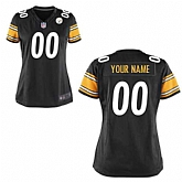 Women Nike Pittsburgh Steelers Customized Black Team Color Stitched NFL Game Jersey,baseball caps,new era cap wholesale,wholesale hats