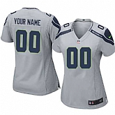 Women Nike Seattle Seahawks Customized Gray Team Color Stitched NFL Game Jersey,baseball caps,new era cap wholesale,wholesale hats