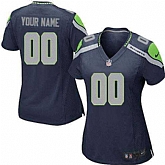 Women Nike Seattle Seahawks Customized Navy Blue Team Color Stitched NFL Game Jersey,baseball caps,new era cap wholesale,wholesale hats