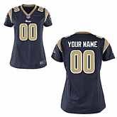 Women Nike St. Louis Rams Customized Navy Blue Team Color Stitched NFL Game Jersey,baseball caps,new era cap wholesale,wholesale hats