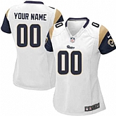 Women Nike St. Louis Rams Customized White Team Color Stitched NFL Game Jersey,baseball caps,new era cap wholesale,wholesale hats