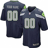 Youth Nike Seattle Seahawks Customized Navy Blue Team Color Stitched NFL Game Jersey,baseball caps,new era cap wholesale,wholesale hats