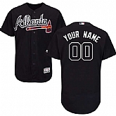 Atlanta Braves Customized Majestic Flexbase Collection Stitched Baseball WEM Jersey - Navy Blue,baseball caps,new era cap wholesale,wholesale hats