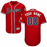 Atlanta Braves Customized Majestic Flexbase Collection Stitched Baseball WEM Jersey - Red,baseball caps,new era cap wholesale,wholesale hats