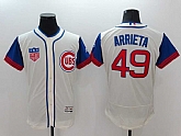 Chicago Cubs #49 Jake Arrieta Mitchell And Ness Cream Flexbase Collection Stitched Baseball Jersey,baseball caps,new era cap wholesale,wholesale hats