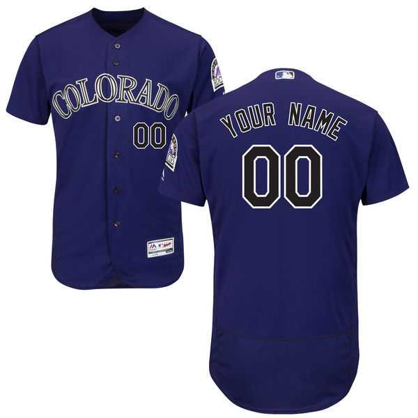 Colorado Rockies Customized Majestic Flexbase Collection Stitched Baseball WEM Jersey - Purple