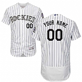 Colorado Rockies Customized Majestic Flexbase Collection Stitched Baseball WEM Jersey - White,baseball caps,new era cap wholesale,wholesale hats