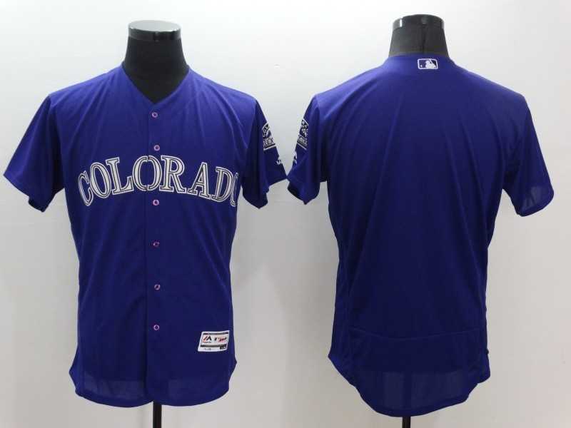 Colorado Rockies Customized Men's Purple Flexbase Collection Stitched Baseball Jersey