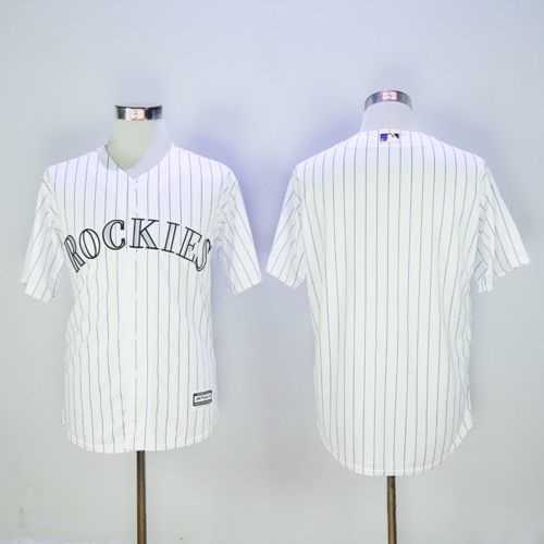 Colorado Rockies Customized Men's White New Cool Base Stitched Baseball Jersey