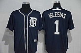 Detroit Tigers #1 Jose Iglesias Navy Blue New Cool Base Stitched Baseball Jersey,baseball caps,new era cap wholesale,wholesale hats