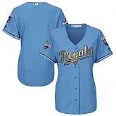Glued Women Kansas City Royals Blank Light Blue FlexBase 2015 World Series Champions Gold Program Baseball Jersey,baseball caps,new era cap wholesale,wholesale hats