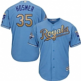 Glued Youth Kansas City Royals #35 Eric Hosmer Light Blue FlexBase 2015 World Series Champions Gold Program Baseball Jersey,baseball caps,new era cap wholesale,wholesale hats