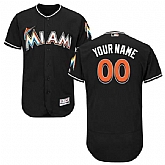 Miami Marlins Customized Majestic Flexbase Collection Stitched Baseball WEM Jersey - Black,baseball caps,new era cap wholesale,wholesale hats