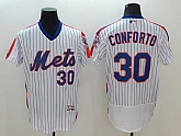 New York Mets #30 Michael Conforto Mitchell And Ness White (Blue Strip) Flexbase Collection Stitched Baseball Jersey,baseball caps,new era cap wholesale,wholesale hats