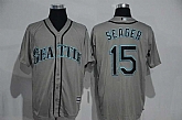 Seattle Mariners #15 Kyle Seager Gray New Cool Base Stitched Baseball Jersey,baseball caps,new era cap wholesale,wholesale hats