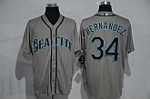 Seattle Mariners #34 Felix Hernandez Gray New Cool Base Stitched Baseball Jersey,baseball caps,new era cap wholesale,wholesale hats