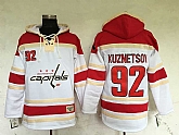Washington Capitals #92 Evgeny Kuznetsov White Sawyer Hooded Sweatshirt Stitched NHL Hoodie,baseball caps,new era cap wholesale,wholesale hats