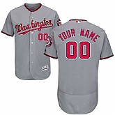 Washington Nationals Customized Majestic Flexbase Collection Stitched Baseball WEM Jersey - Gray,baseball caps,new era cap wholesale,wholesale hats