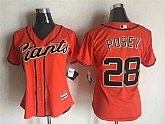 Women San Francisco Giants #28 Buster Posey Orange New Cool Base Stitched Baseball Jersey,baseball caps,new era cap wholesale,wholesale hats