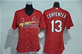 Women St. Louis Cardinals #13 Matt Carpenter Red New Cool Base Stitched Baseball Jersey,baseball caps,new era cap wholesale,wholesale hats