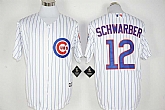 Chicago Cubs #12 Kyle Schwarber White New Cool Base Stitched MLB Jersey,baseball caps,new era cap wholesale,wholesale hats