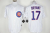 Chicago Cubs #17 Kris Bryant White New Cool Base Stitched MLB Jersey,baseball caps,new era cap wholesale,wholesale hats