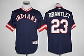 Cleveland Indians #23 Michael Brantley Mitchell And Ness Navy Blue New Cool Base Stitched Baseball Jersey,baseball caps,new era cap wholesale,wholesale hats