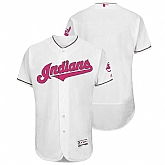 Cleveland Indians Customized Men's White Home 2016 Mother's Day Flexbase Collection Stitched Baseball Jersey,baseball caps,new era cap wholesale,wholesale hats
