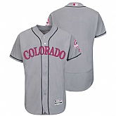 Colorado Rockies Customized Men's Gray Road 2016 Mother's Day Flexbase Collection Stitched Baseball Jersey,baseball caps,new era cap wholesale,wholesale hats