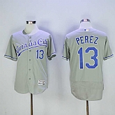 Kansas City Royals #13 Salvador Perez Gray 2016 Flexbase Collection Stitched Jersey,baseball caps,new era cap wholesale,wholesale hats