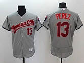 Kansas City Royals #13 Salvador Perez Independence Day Gray 2016 Flexbase Collection Stitched Baseball Jersey,baseball caps,new era cap wholesale,wholesale hats