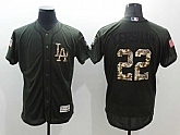 Los Angeles Dodgers #22 Clayton Kershaw Green Salute To Service Flexbase Collection Stitched Baseball Jersey,baseball caps,new era cap wholesale,wholesale hats