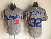 Los Angeles Dodgers #32 Sandy Koufax Throwback Gray 2016 Flexbase Collection Stitched Jersey,baseball caps,new era cap wholesale,wholesale hats