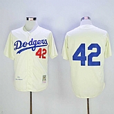 Los Angeles Dodgers #42 Jackie Robinson Mitchell And Ness 1955 Cream Stitched Baseball Jersey,baseball caps,new era cap wholesale,wholesale hats