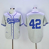 Los Angeles Dodgers #42 Jackie Robinson Mitchell And Ness 1955 Gray Stitched Baseball Jersey,baseball caps,new era cap wholesale,wholesale hats