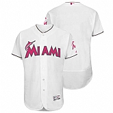 Miami Marlins Customized Men's White Home 2016 Mother's Day Flexbase Collection Stitched Baseball Jersey,baseball caps,new era cap wholesale,wholesale hats