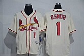 St. Louis Cardinals #1 Ozzie Smith Cream Flexbase Collection Stitched Baseball Jersey,baseball caps,new era cap wholesale,wholesale hats