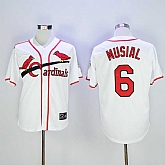 St. Louis Cardinals #6 Stan Musial Mitchell And Ness White Stitched Baseball Jersey,baseball caps,new era cap wholesale,wholesale hats