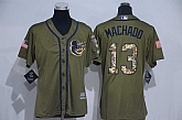 Women Baltimore Orioles #13 Manny Machado Green Salute to Service Stitched Baseball Jersey,baseball caps,new era cap wholesale,wholesale hats